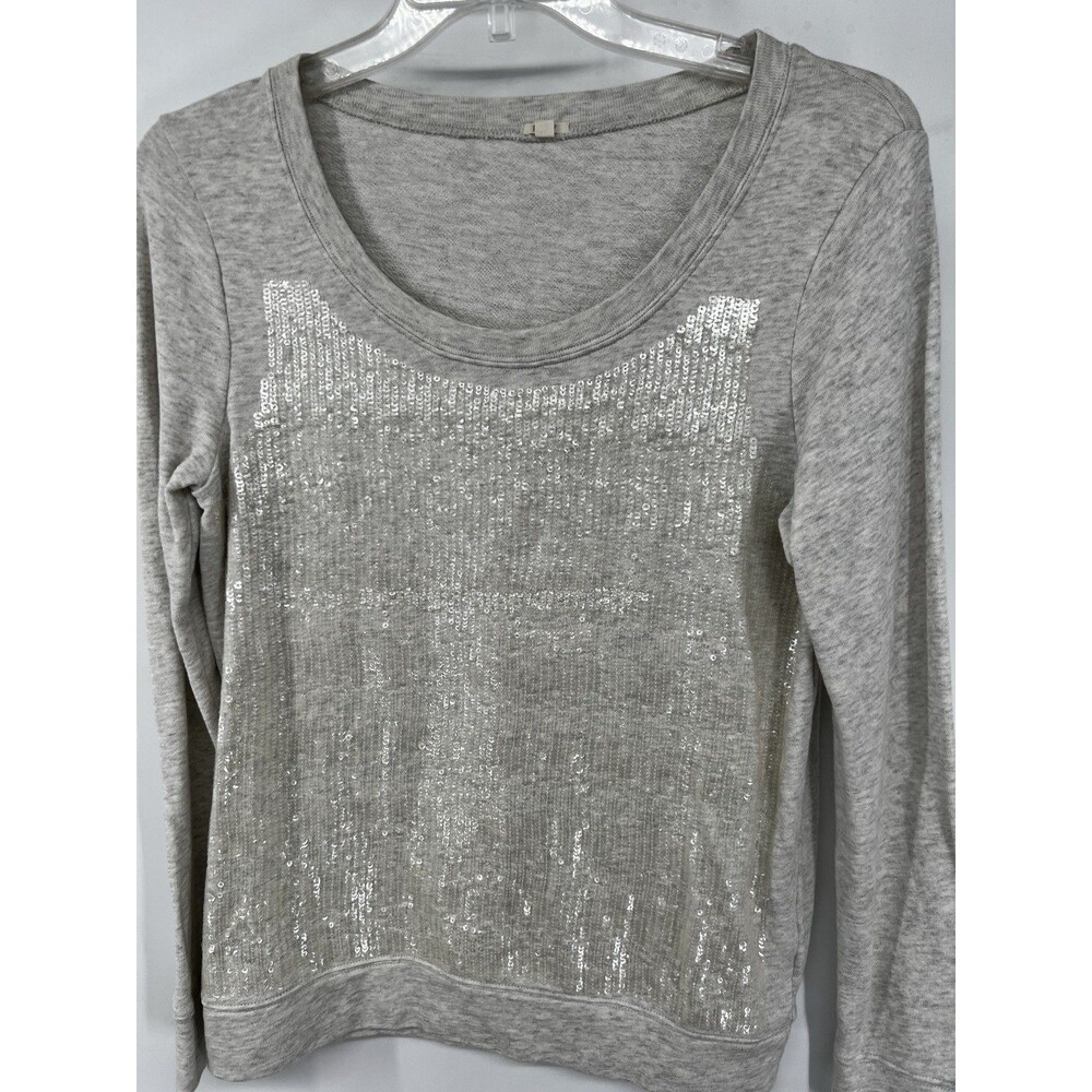 J.Crew Women's  sequin Sweatshirt size medium party fun top shirt Jcrew